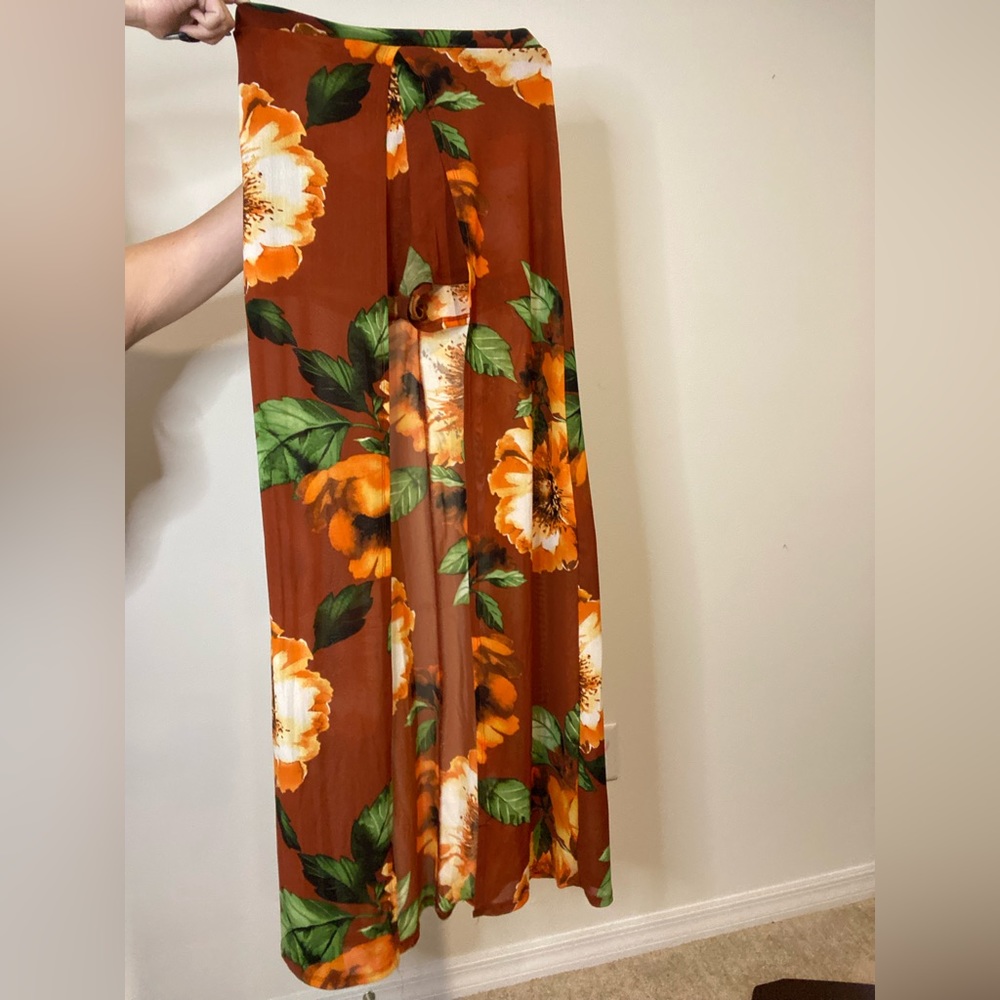 UK TO LA mesh floral summer skirt shorts skort high low flowy
